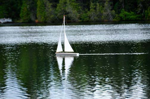 wooden toy sailboat
