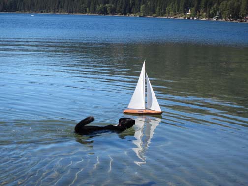 wooden toy sailboat