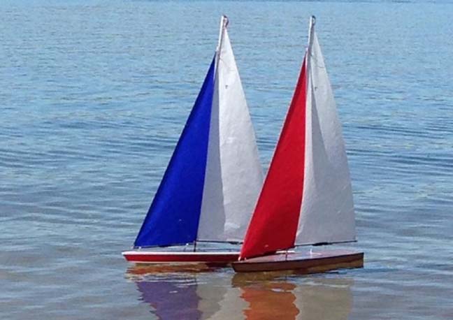 wooden toy sailboat