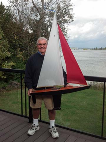 wooden model sailboat