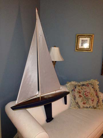 wooden model sailboat