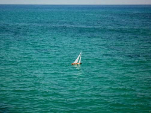 wooden sailboat